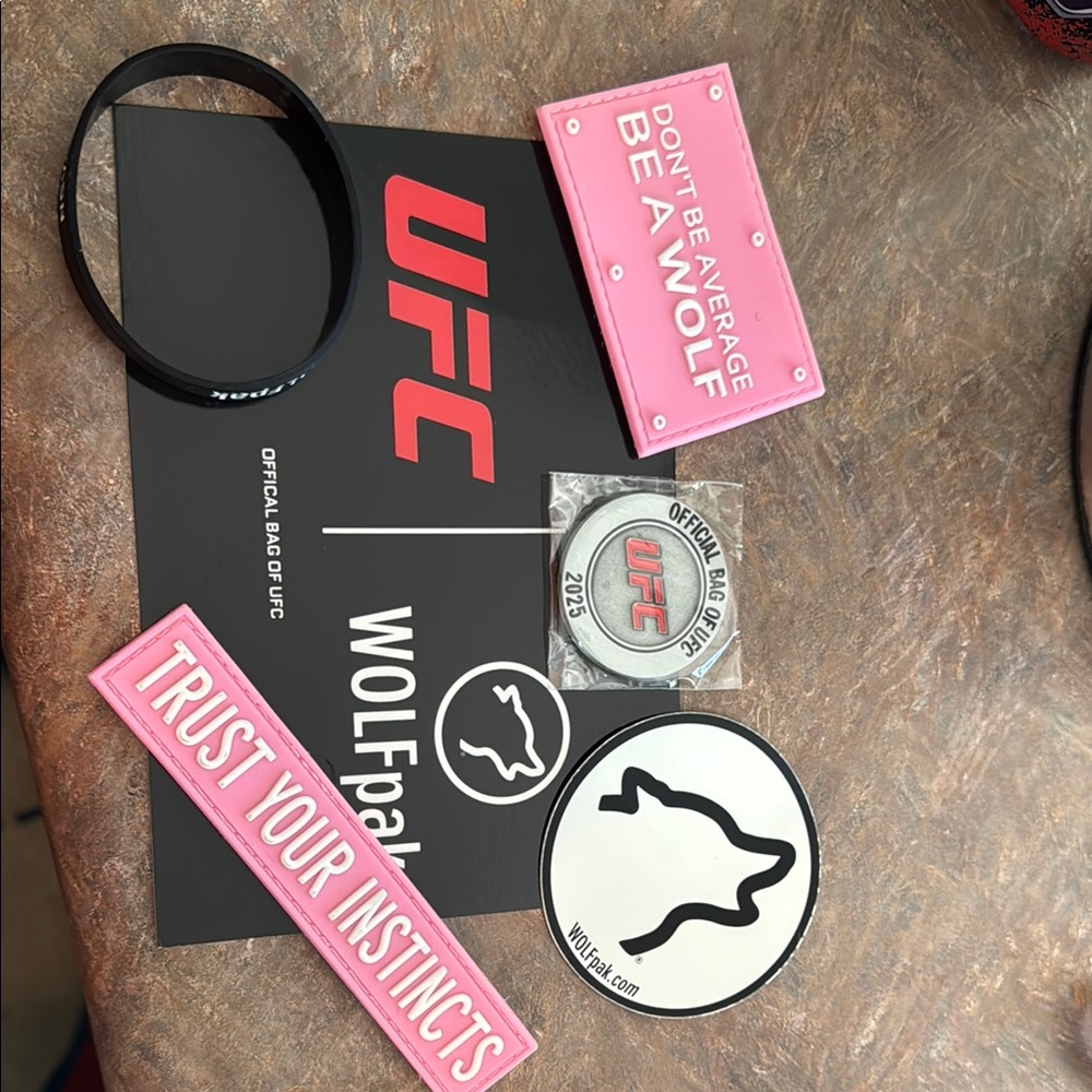 UFC and WOLFpak Sticker Set patches coin